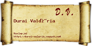 Durai Valéria névjegykártya
