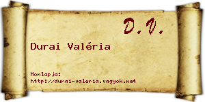 Durai Valéria névjegykártya